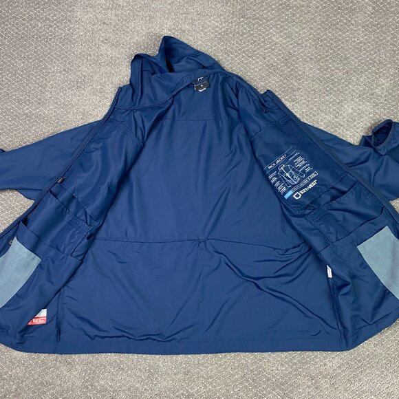 SCOTTeVEST Pack Windbreaker Jacket Men's XL Blue Travel TEC 13 Pockets Hooded - Picture 7 of 14